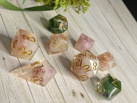 Milk Bath Magic-8 piece polyhedral dice set-Large